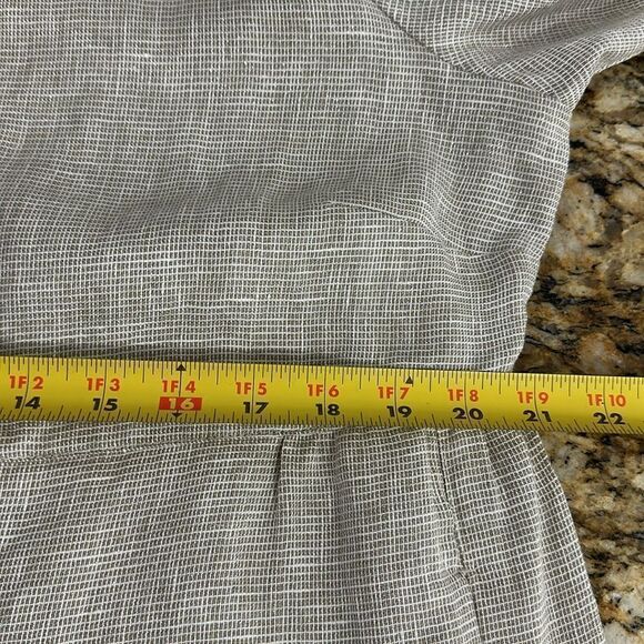 J. Jill Beige Linen Blend Metallic Shimer 3/4 Sleeve Light Jacket Size L - Picture 11 of 13